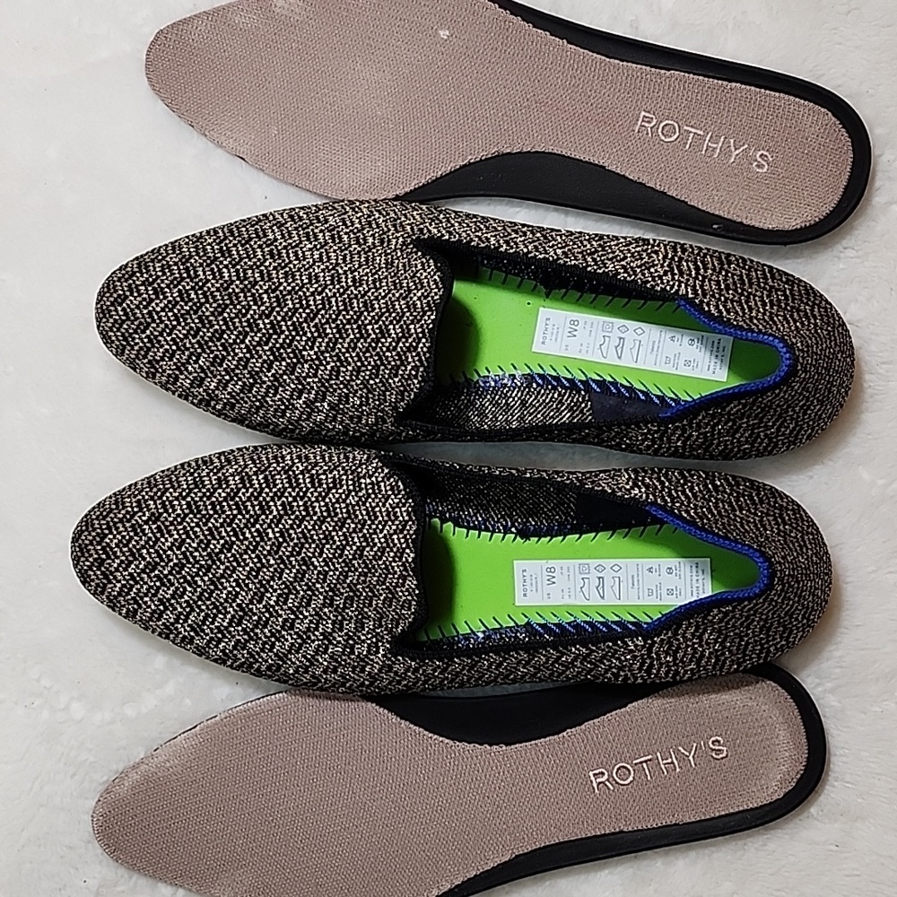 Rothy's The Almond Loafers shoes in the Sparkle Herringbone color Sz 8W - Picture 5 of 16